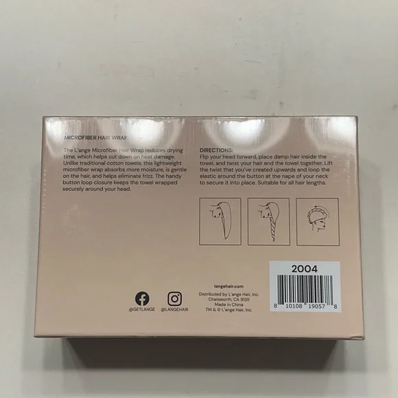 NWT L'ange Pink Microfiber Hair Towel - Picture 3 of 3